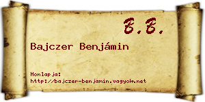 Bajczer Benjámin névjegykártya